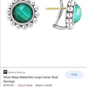 Lagos Malachite stud earrings.